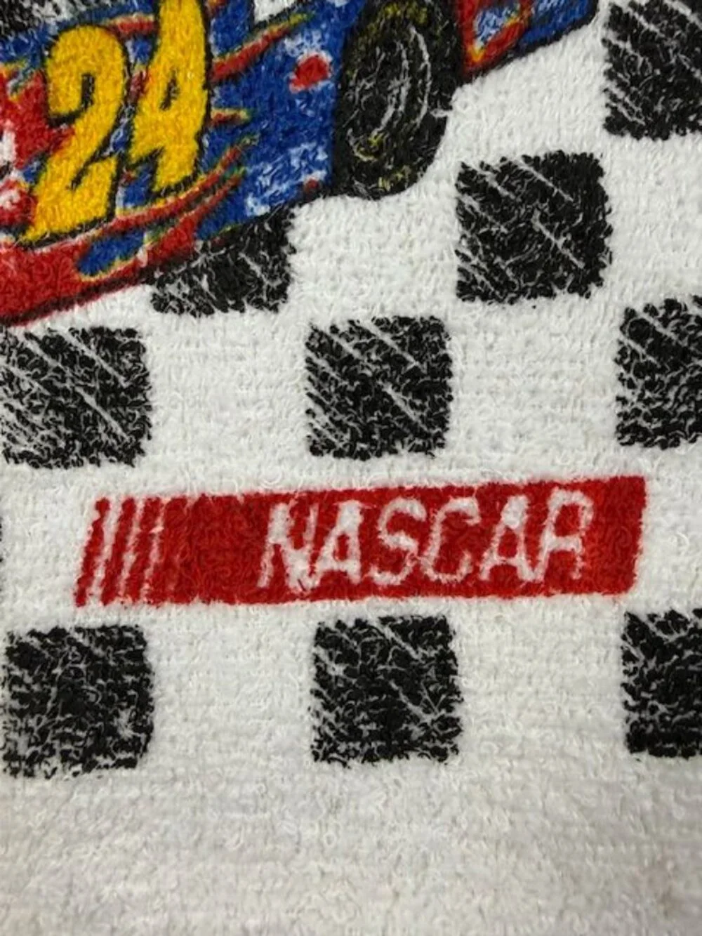 Vintage 2pc NASCAR Jeff Gordon Signature 24 Checkered Flag Cotton Wash Cloths